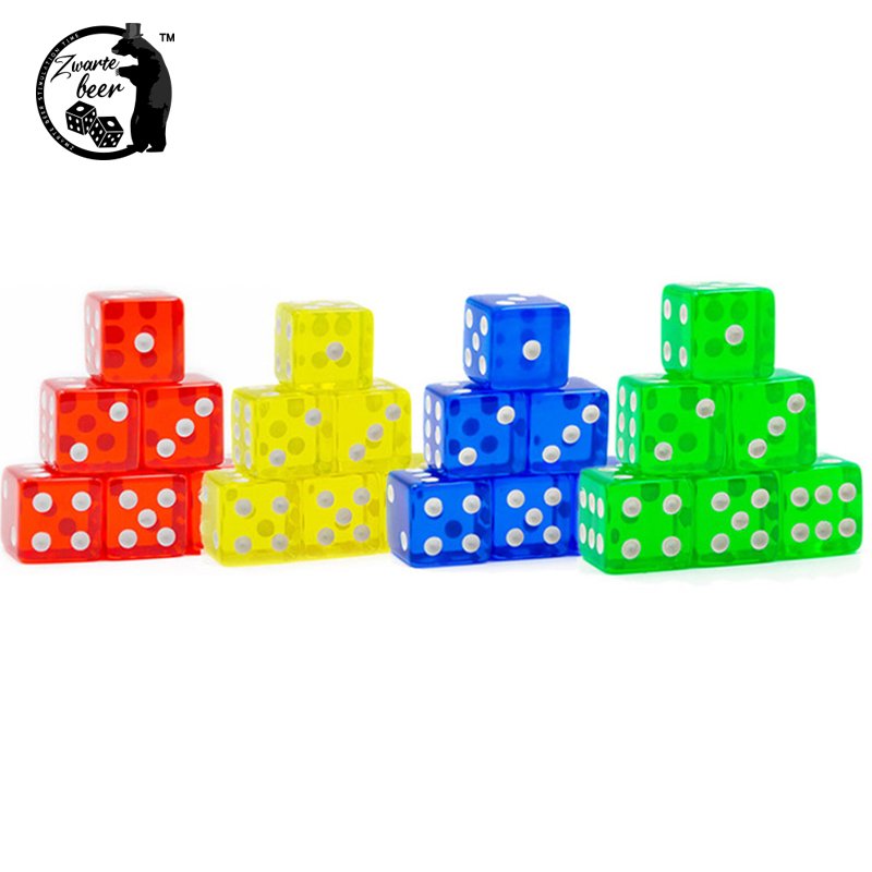 Custom 16mm Dice Resin Transparent Right Angle D6 MulticolorLaser Engraving Dice game