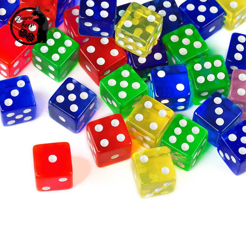 Custom 16mm Dice Resin Transparent Right Angle D6 MulticolorLaser Engraving Dice game