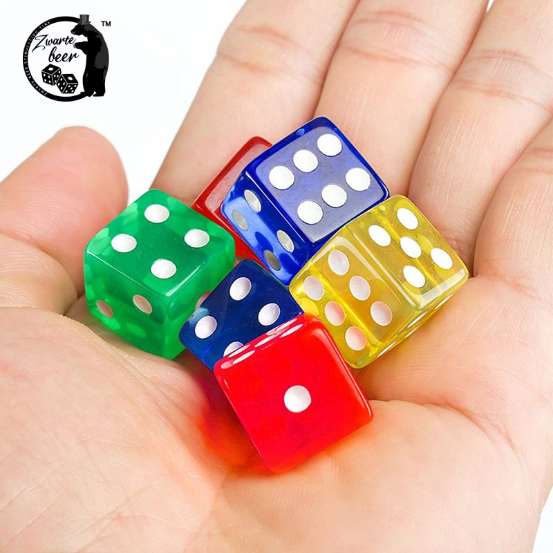 Custom 16mm Dice Resin Transparent Right Angle D6 MulticolorLaser Engraving Dice game