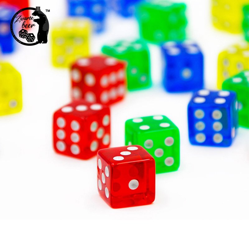 Custom 16mm Dice Resin Transparent Right Angle D6 MulticolorLaser Engraving Dice game