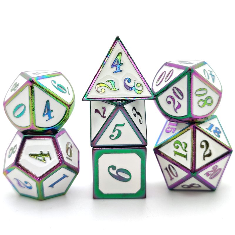 7 Piece set Dice for DND Game Polyhedral Custom Metal Dice