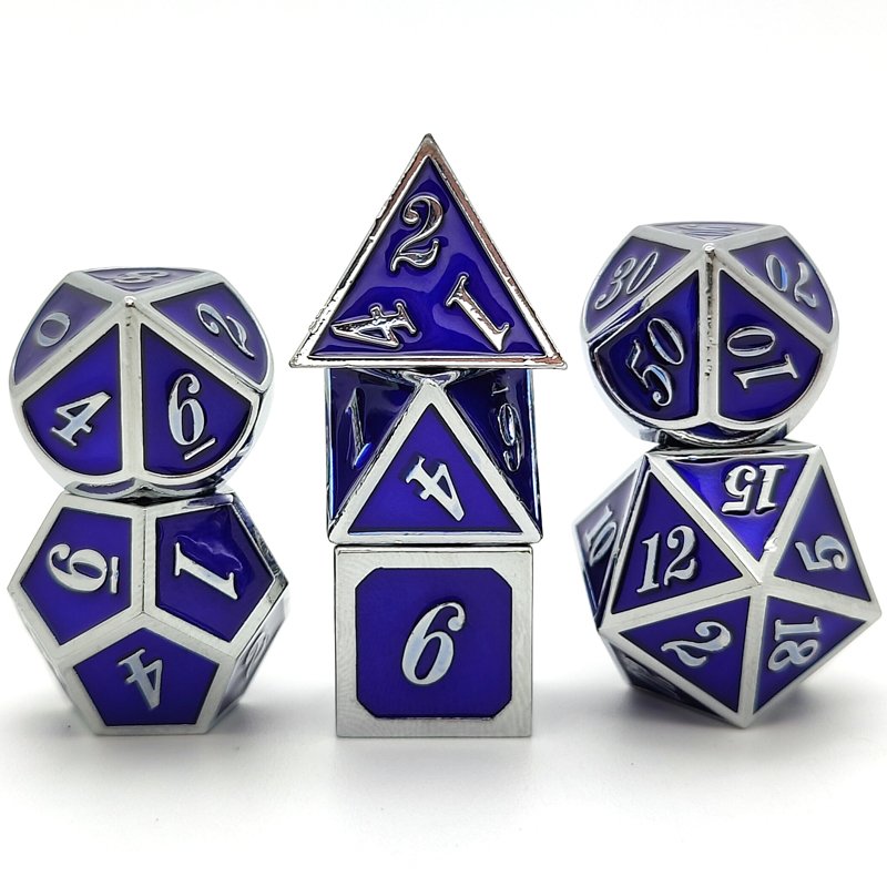 7 Piece set Dice for DND Game Polyhedral Custom Metal Dice