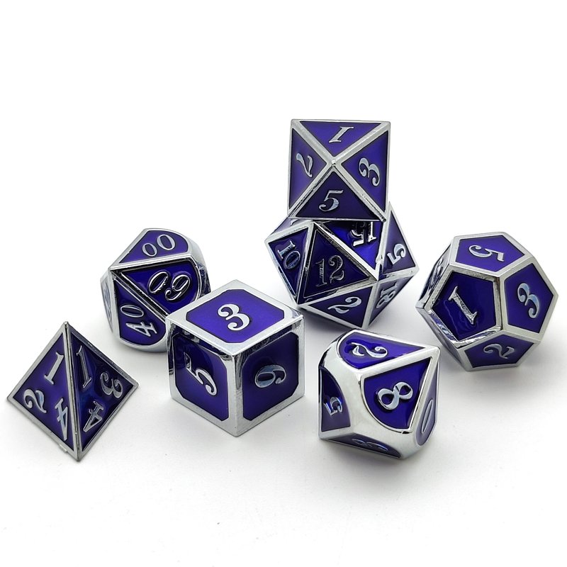 7 Piece set Dice for DND Game Polyhedral Custom Metal Dice