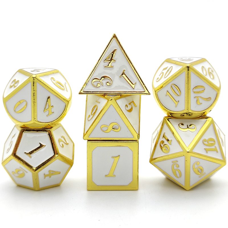 7 Piece set Dice for DND Game Polyhedral Custom Metal Dice