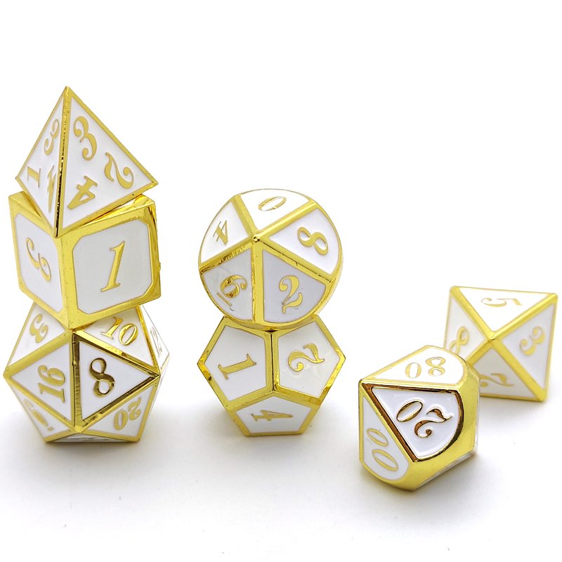 7 Piece set Dice for DND Game Polyhedral Custom Metal Dice