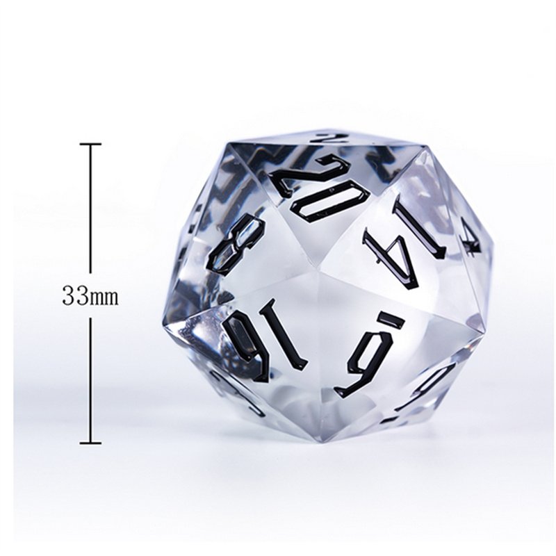 Udixi Custom Polyhedral Sharp Edge Resin Dice D20 33mm Handmade dungeons and dragons Dnd Rpg Game Board