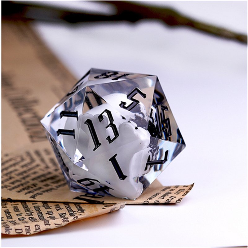 Udixi Custom Polyhedral Sharp Edge Resin Dice D20 33mm Handmade dungeons and dragons Dnd Rpg Game Board