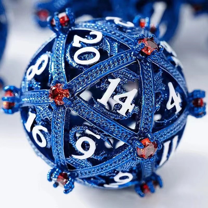 New metal hollowed-out round ball dragon gem dice DND Dungeons & Dragons RPG polyhedral board game props dice