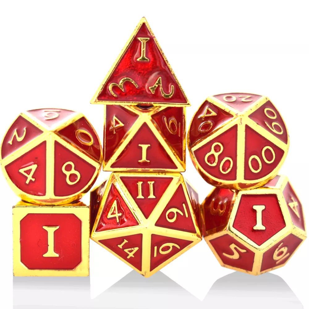 High Quality D20 Size 16mm 20mm Factory Wholesale 7pcs Set Custom Logo Metal Ancient Dice for D&D RPG Dungeons Dragons