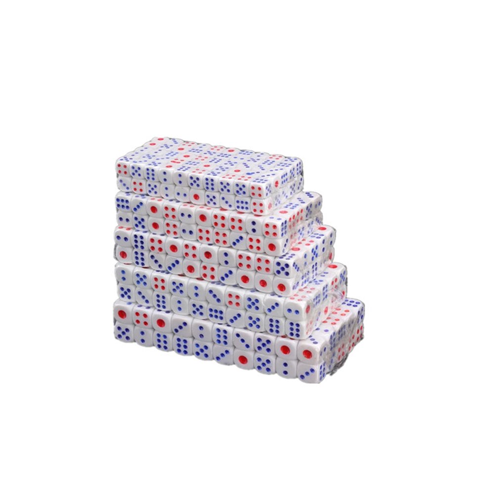 16mm 12mm white color dice with colorful dots d6 customized acrylic plastic clear dice set in board game