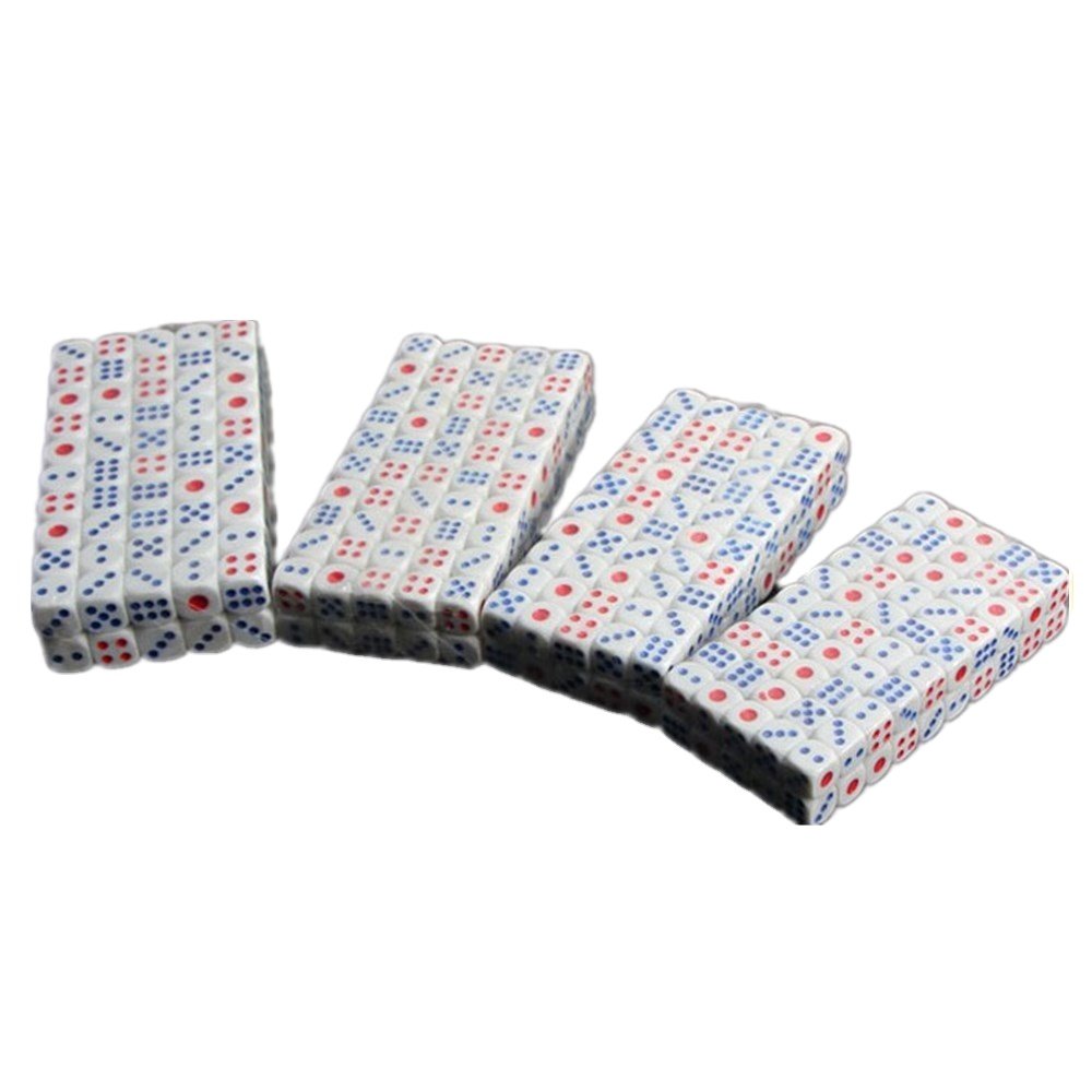 16mm 12mm white color dice with colorful dots d6 customized acrylic plastic clear dice set in board game