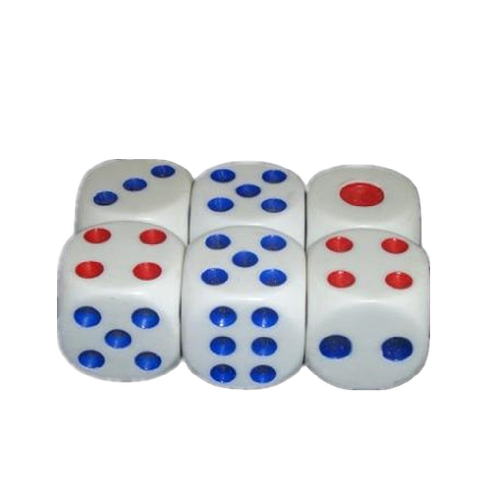 16mm 12mm white color dice with colorful dots d6 customized acrylic plastic clear dice set in board game