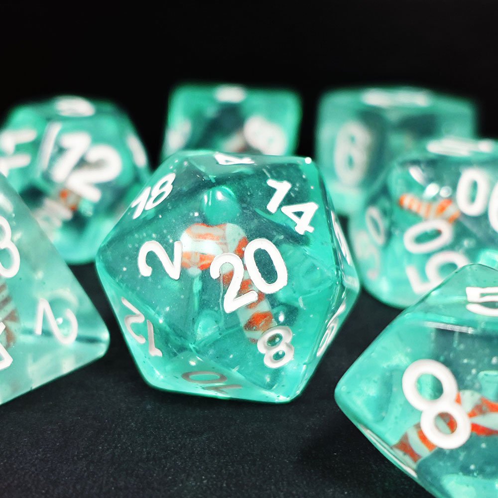 Christmas Themed Resin Dice For Dnd Rpg Mtg Board Games Or Card Games Dungeons And Dragons High Quality Dice Set