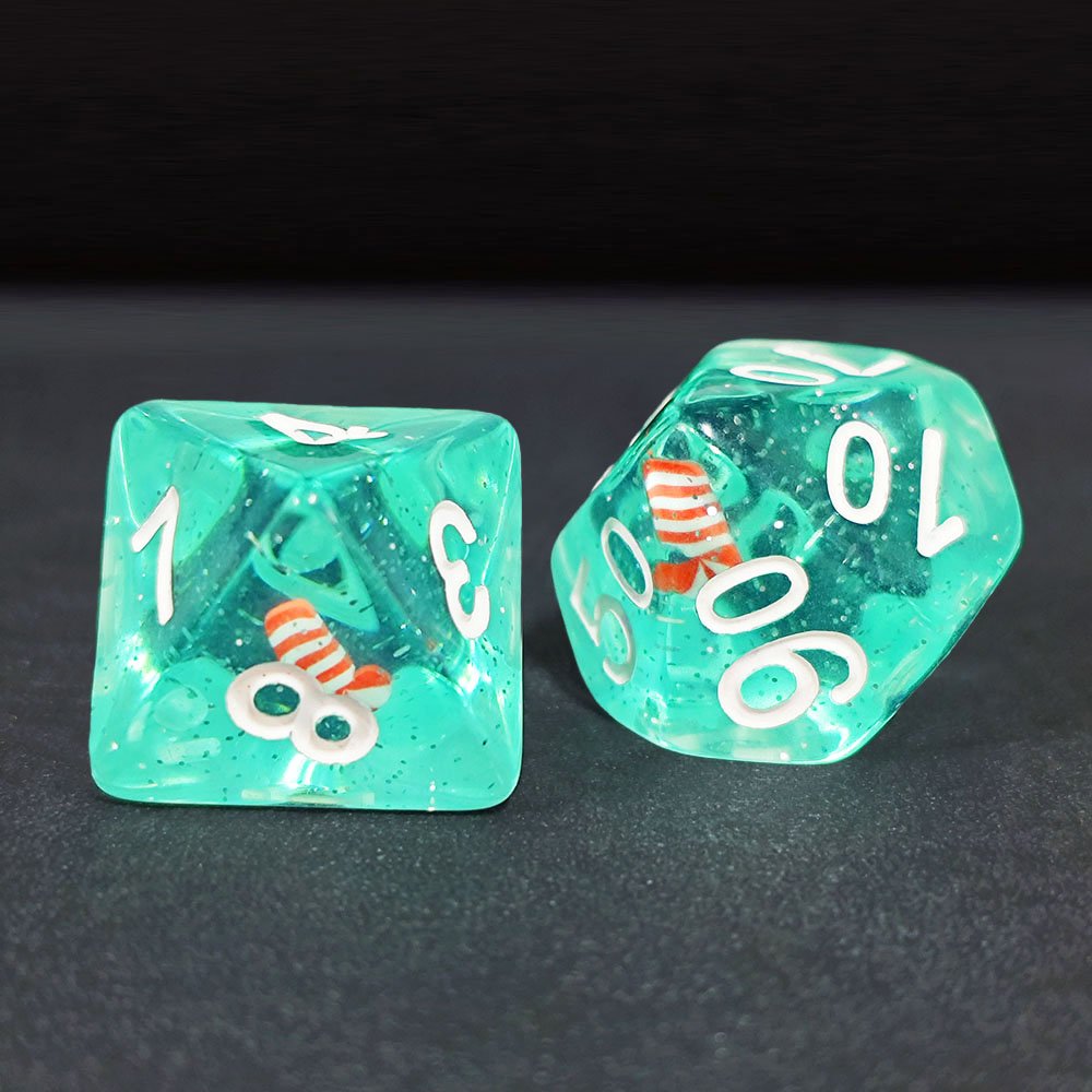 Christmas Themed Resin Dice For Dnd Rpg Mtg Board Games Or Card Games Dungeons And Dragons High Quality Dice Set