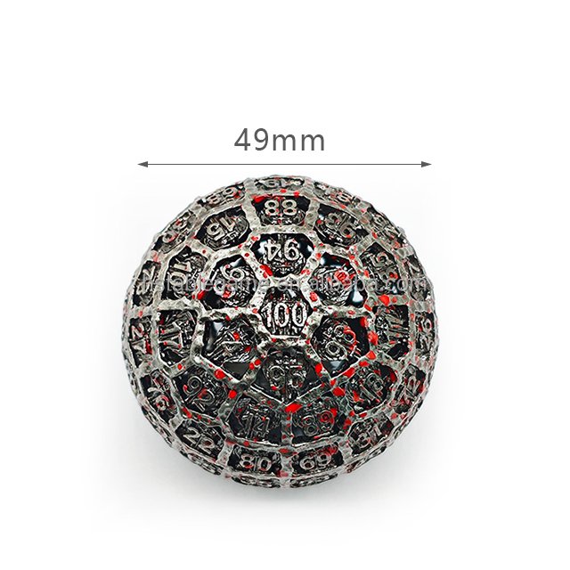 New Style Hot Sales Hollow Metal D100 Puzzle Pame Game Dice 100 Sides Spherical Dice Dungeons And Dragons Dice