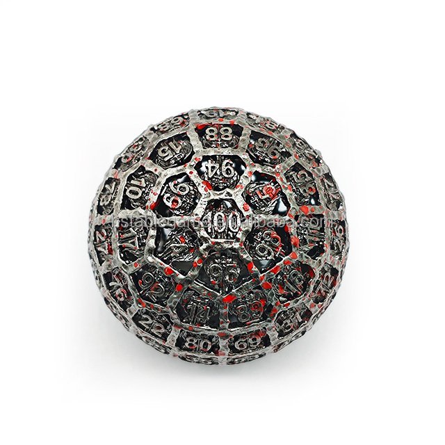 New Style Hot Sales Hollow Metal D100 Puzzle Pame Game Dice 100 Sides Spherical Dice Dungeons And Dragons Dice