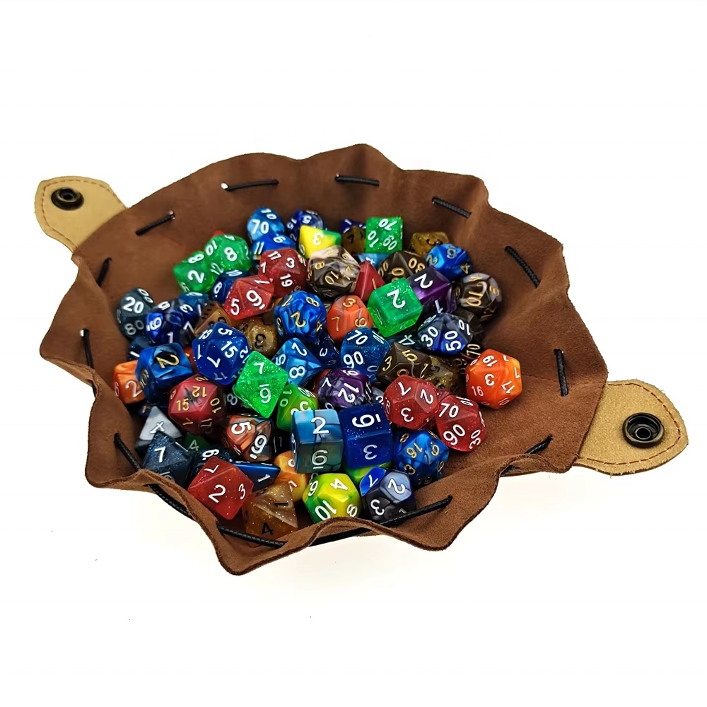 Customized Indoor Entertainment Games Classic Handmade Leather Dice Bag / Tray / Coin Purse