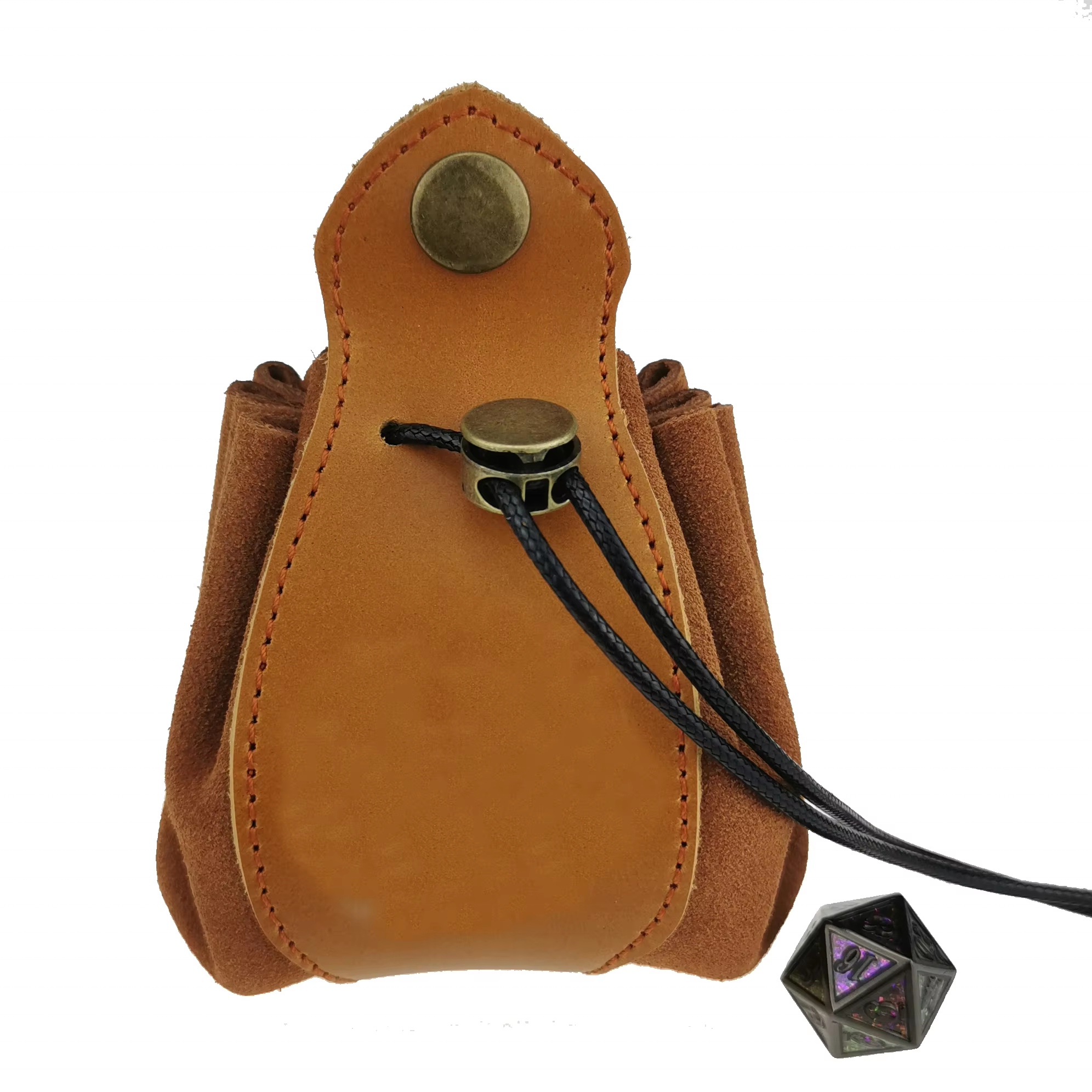 Customized Indoor Entertainment Games Classic Handmade Leather Dice Bag / Tray / Coin Purse