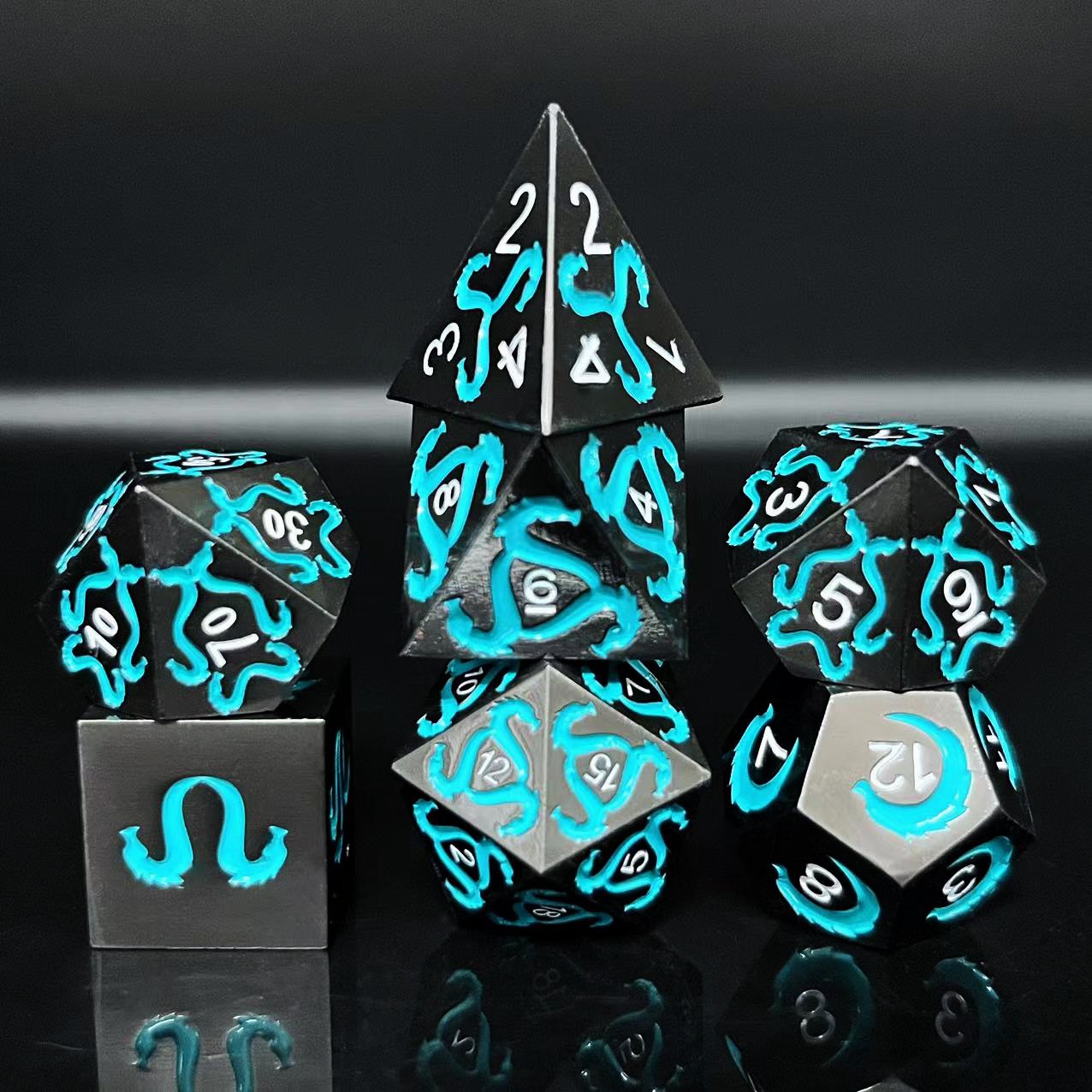 7 Pieces Metal Dnd Dice Role Playing Dice For Dungeons And Dragons Rpg Games & Pathfinder Metal Dices Set