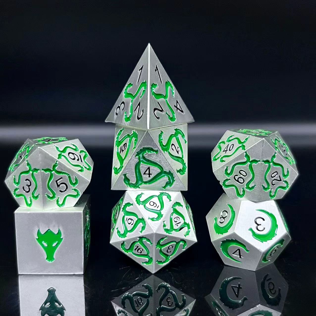 7 Pieces Metal Dnd Dice Role Playing Dice For Dungeons And Dragons Rpg Games & Pathfinder Metal Dices Set