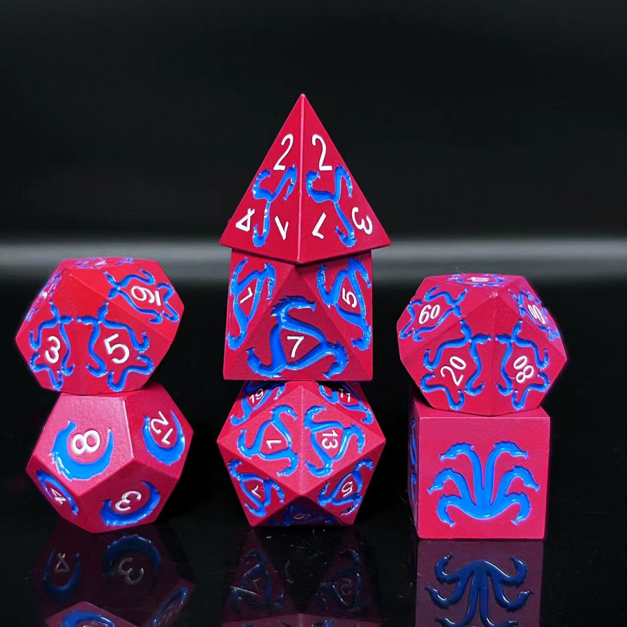 7 Pieces Metal Dnd Dice Role Playing Dice For Dungeons And Dragons Rpg Games & Pathfinder Metal Dices Set