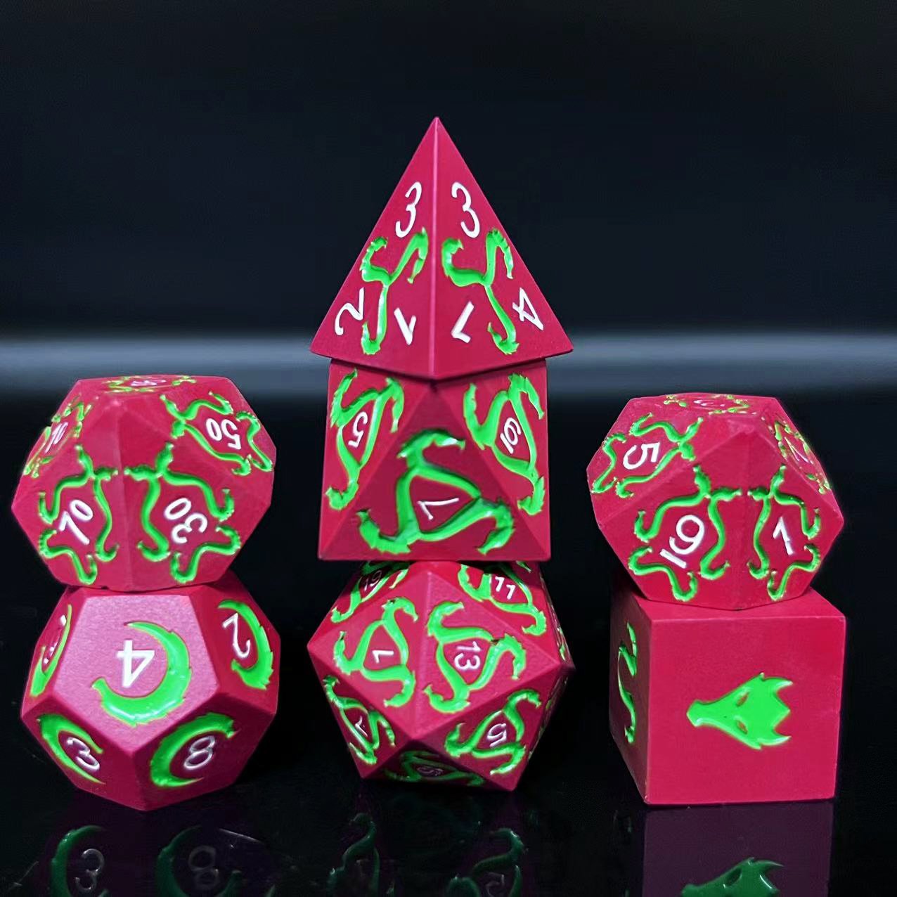 7 Pieces Metal Dnd Dice Role Playing Dice For Dungeons And Dragons Rpg Games & Pathfinder Metal Dices Set