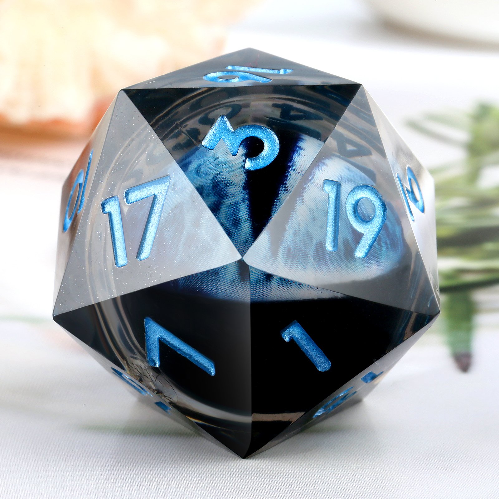 Flower 33mm Giant Custom D20 Dice Set Dragon Eye 20 Sides Dice 20 Sided Bulk Dice Resin with Gift Box for Role-Playing Games