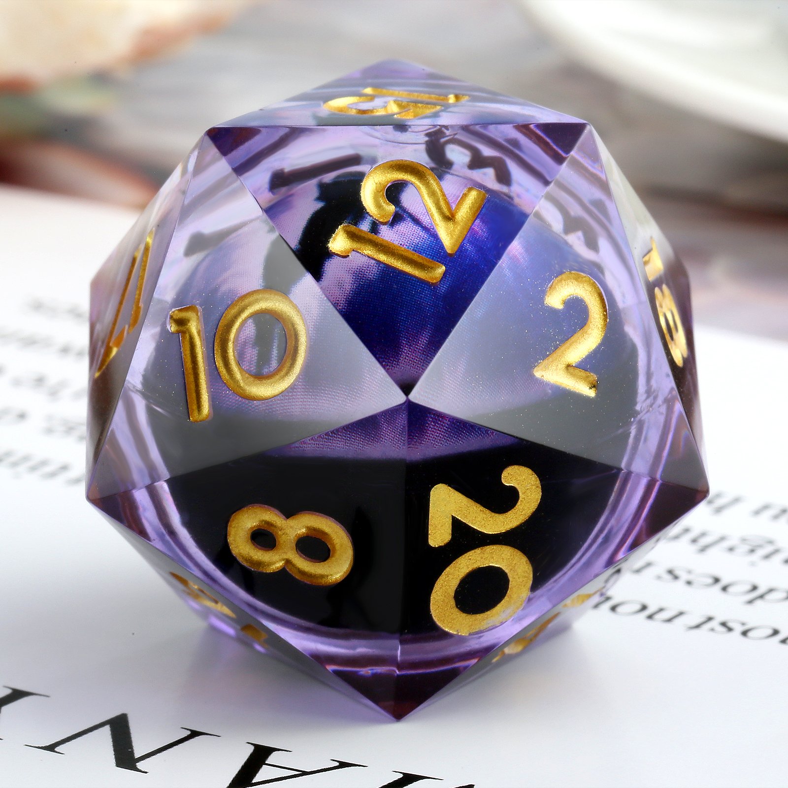 Flower 33mm Giant Custom D20 Dice Set Dragon Eye 20 Sides Dice 20 Sided Bulk Dice Resin with Gift Box for Role-Playing Games