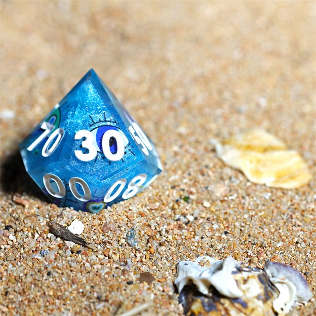 MINI PLANET Custom dnd dice 7pcs wholesale dice Resin Sharp Edge Handmade Polyhedral Board Game RPG Dragon and Dungeon Dice Set
