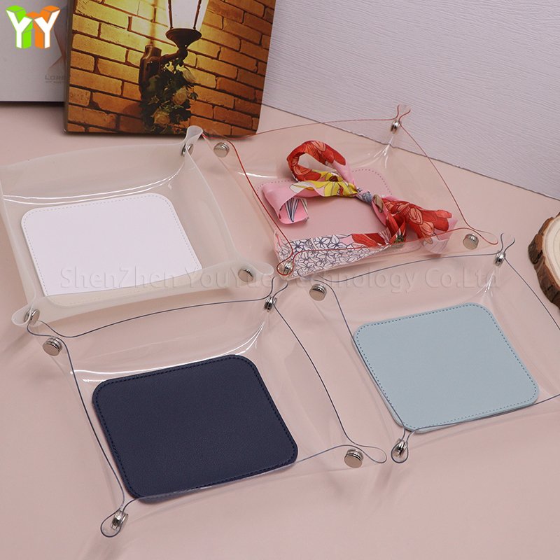Handmade Premium Leather Valet Tray Dice Rolling Basket and Organizer Tray and Keychain Desktop Storage Organizer for Men