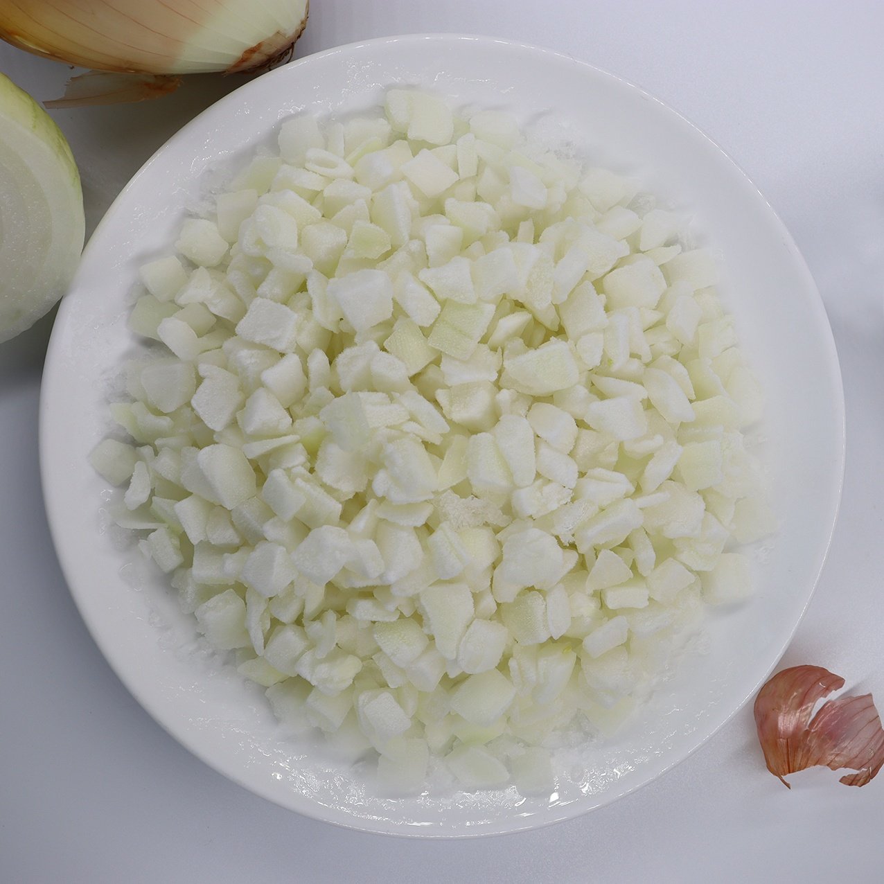 Low Price Frozen Onion Dices Wholesale IQF Diced Onion Cube 10KG Carton Frozen Sliced Onions