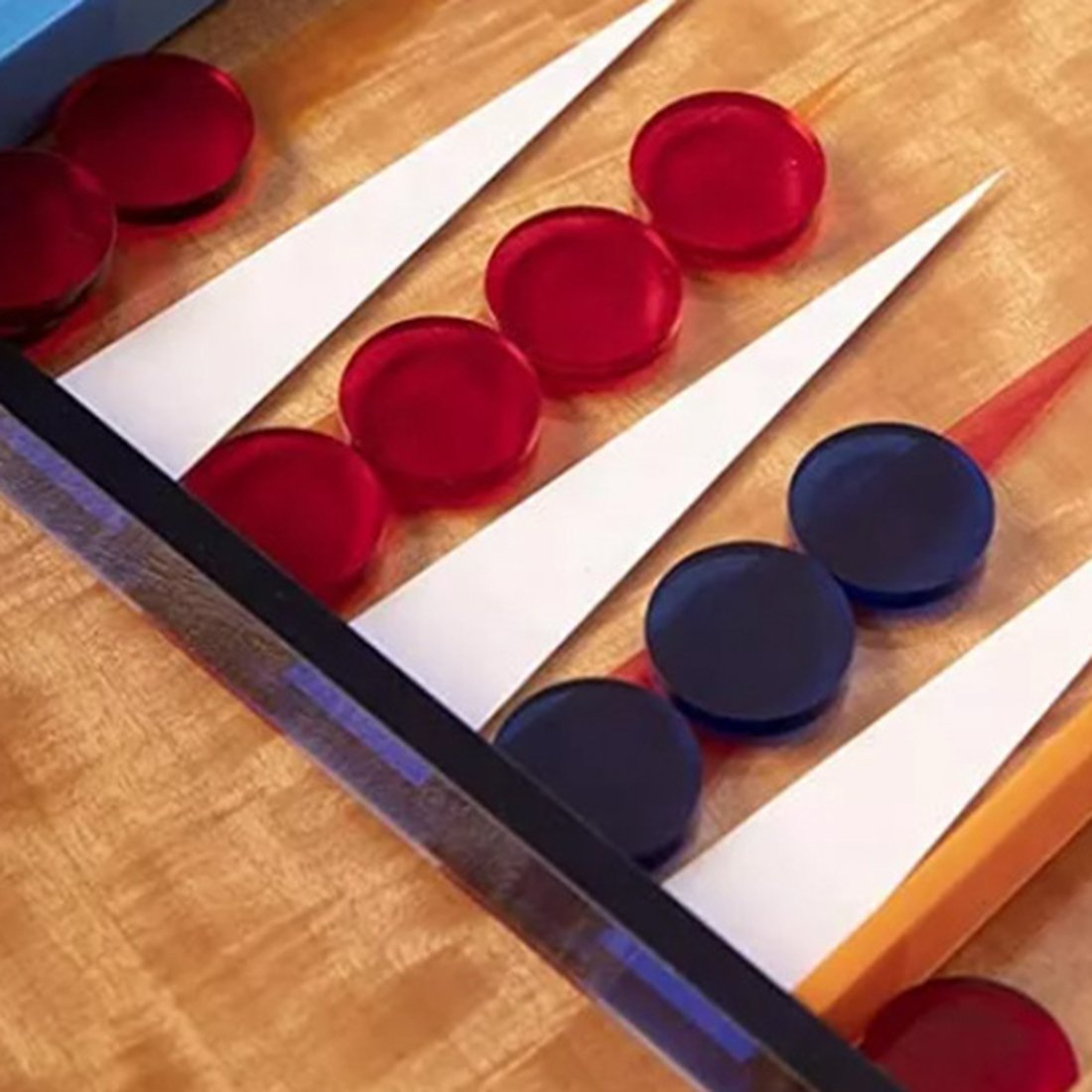 Acrylic Backgammon Set Playing Pieces & Leather Dice Cups