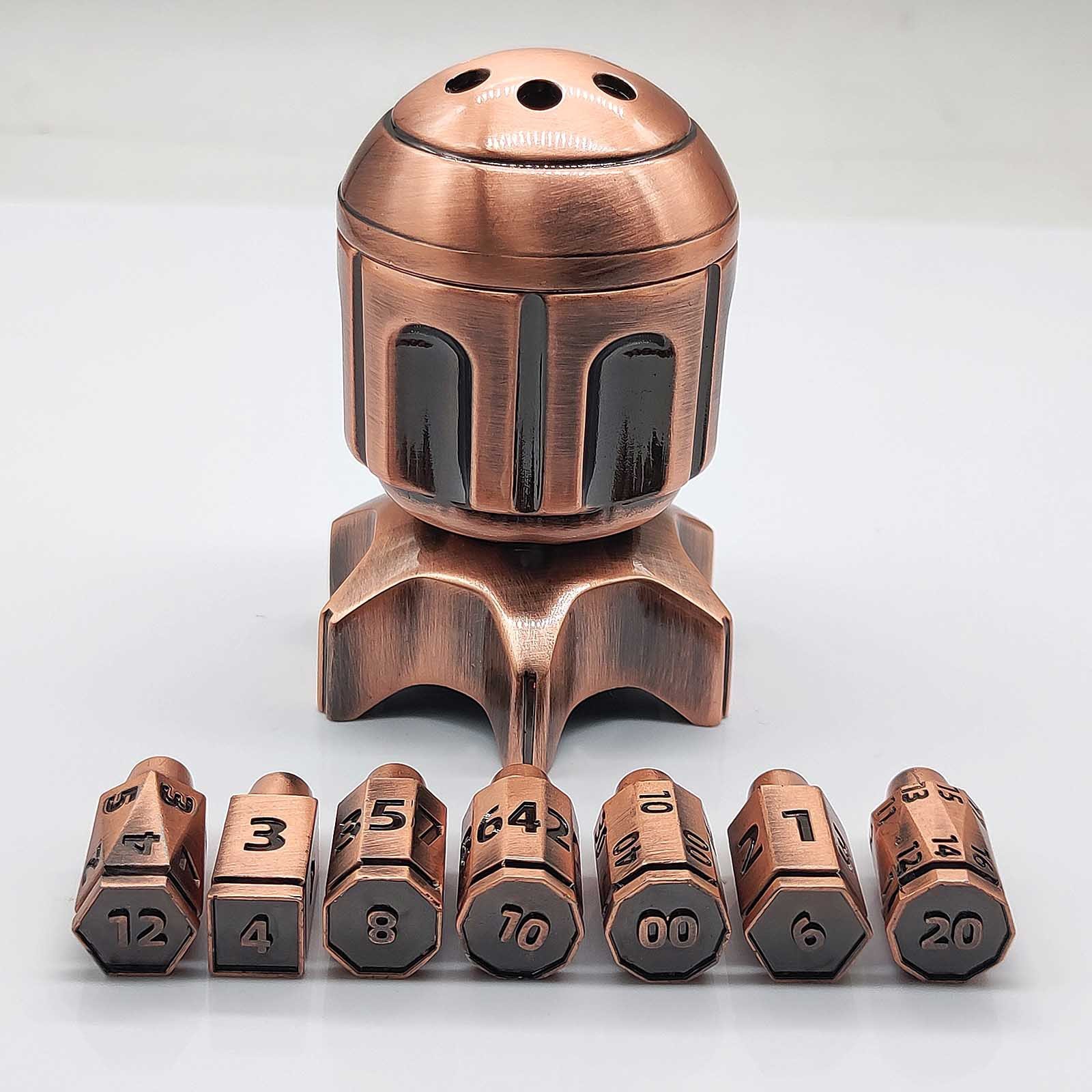 MINI PLANET Metal Rocket Launcher Rotating Bullet Dice Set For RPG Dungeons & Dragons Board Game Bullet Dice Set DND Dice Set