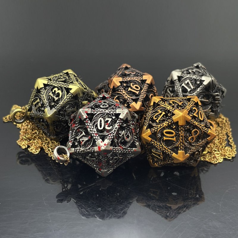 New hot hollow metal dice polyhedral Dungeons and Dragons chessboard custom table game dice can be customized
