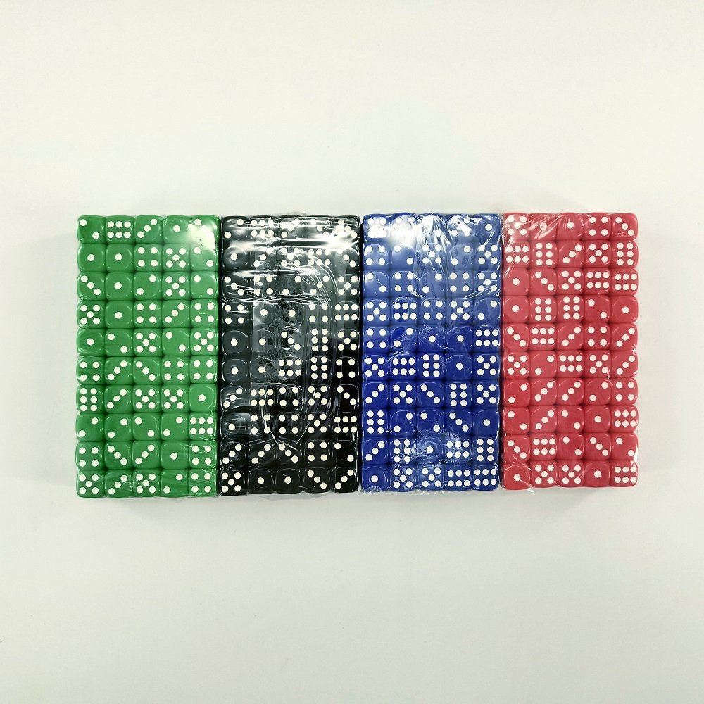 Custom Standard 6 Sided Plastic Game D6 Board Game Dice Pieces With 12mm