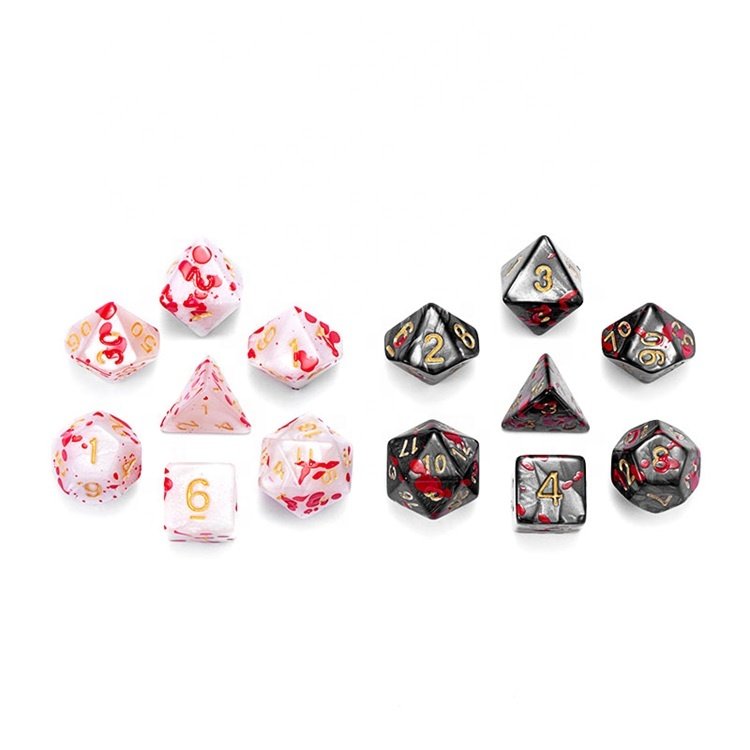 Manufacturer Price Custom Round Corner D6 16mm Acrylic Dice Set with Red Spotted