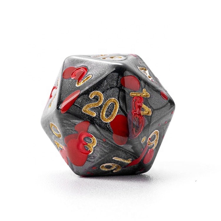 Manufacturer Price Custom Round Corner D6 16mm Acrylic Dice Set with Red Spotted