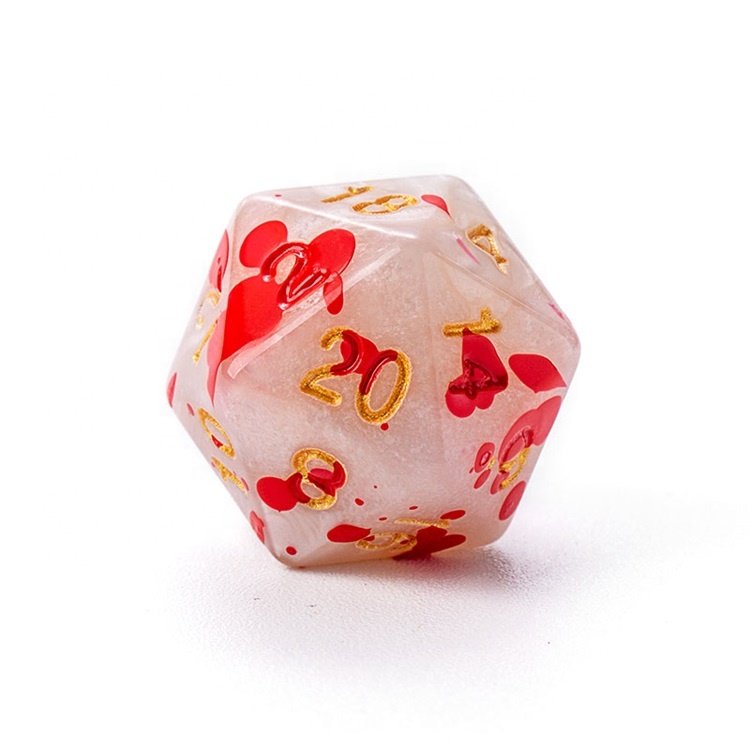 Manufacturer Price Custom Round Corner D6 16mm Acrylic Dice Set with Red Spotted
