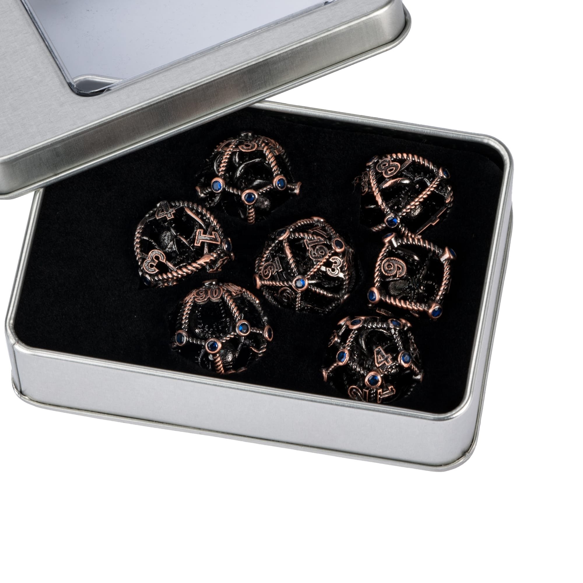 Udixi Custom Ancient Hollow Metal Diamond Octopus dice Dungeons & Dragons dice role playing game dice set