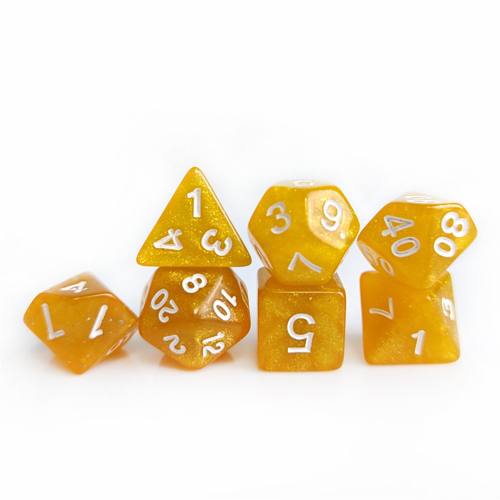 Acrylic DND Dice Dungeons and Dragons Polyhedron Transparent Glitter Rounded Corners Dice RPG Board Game Custom Dice
