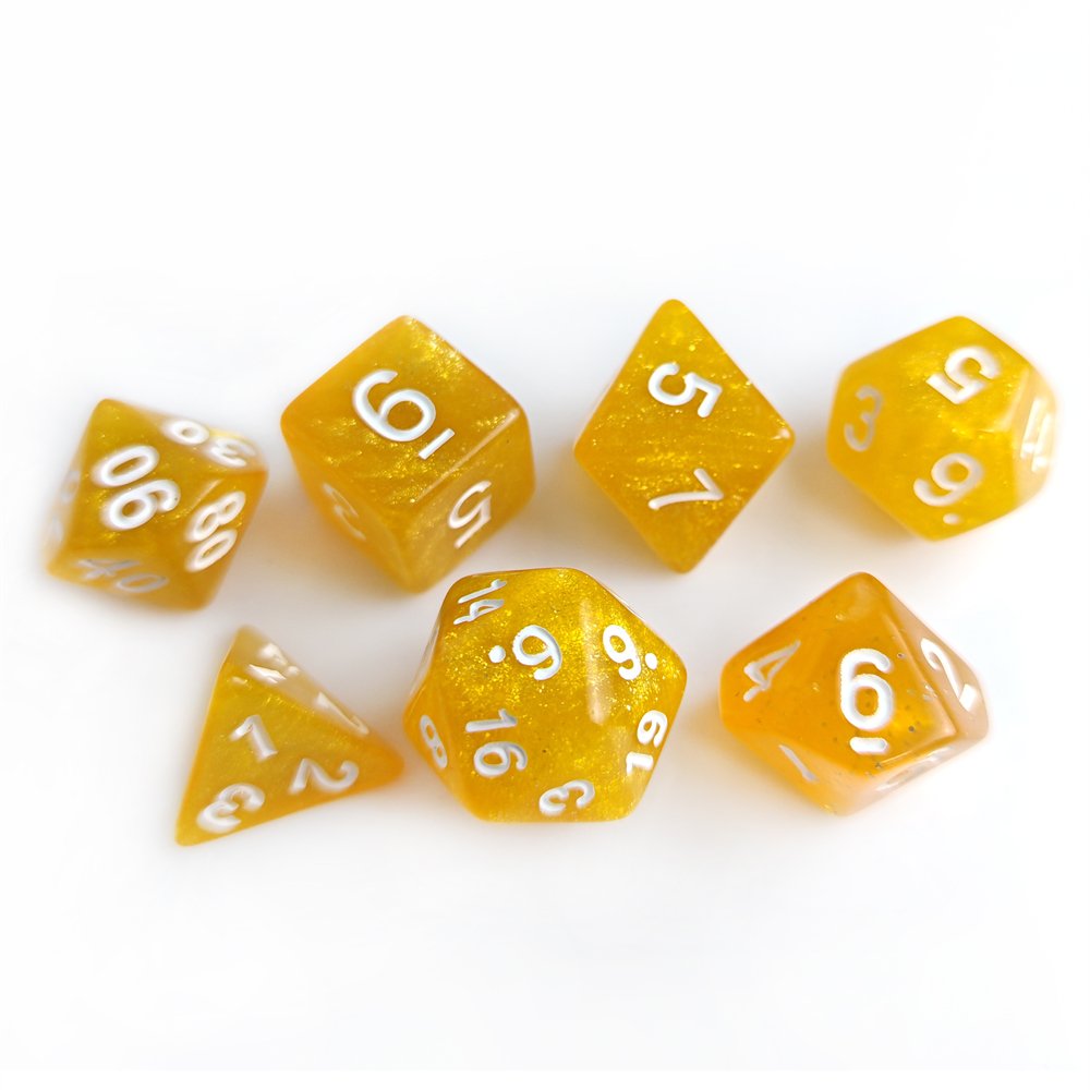 Acrylic DND Dice Dungeons and Dragons Polyhedron Transparent Glitter Rounded Corners Dice RPG Board Game Custom Dice