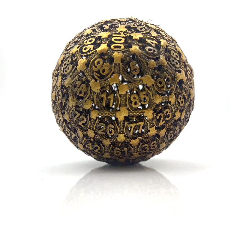 TRPG100 Multi-Shaped Hollow Polyhedral Zinc Alloy Metal Dice DND/Dungeons Dragons Pathfinder RPG Board Game Accessories
