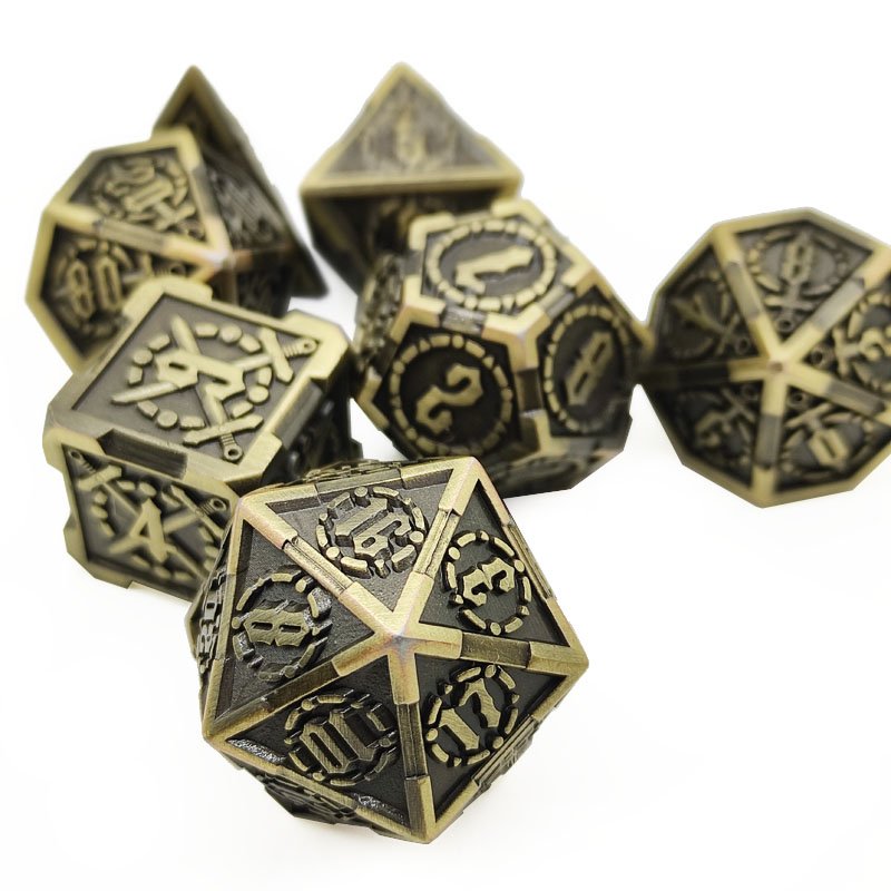 black and red role playing d&d custom polyhedral sword D20 dice tray RPG Dungeons and Dragons tabletop game metal DND dice set