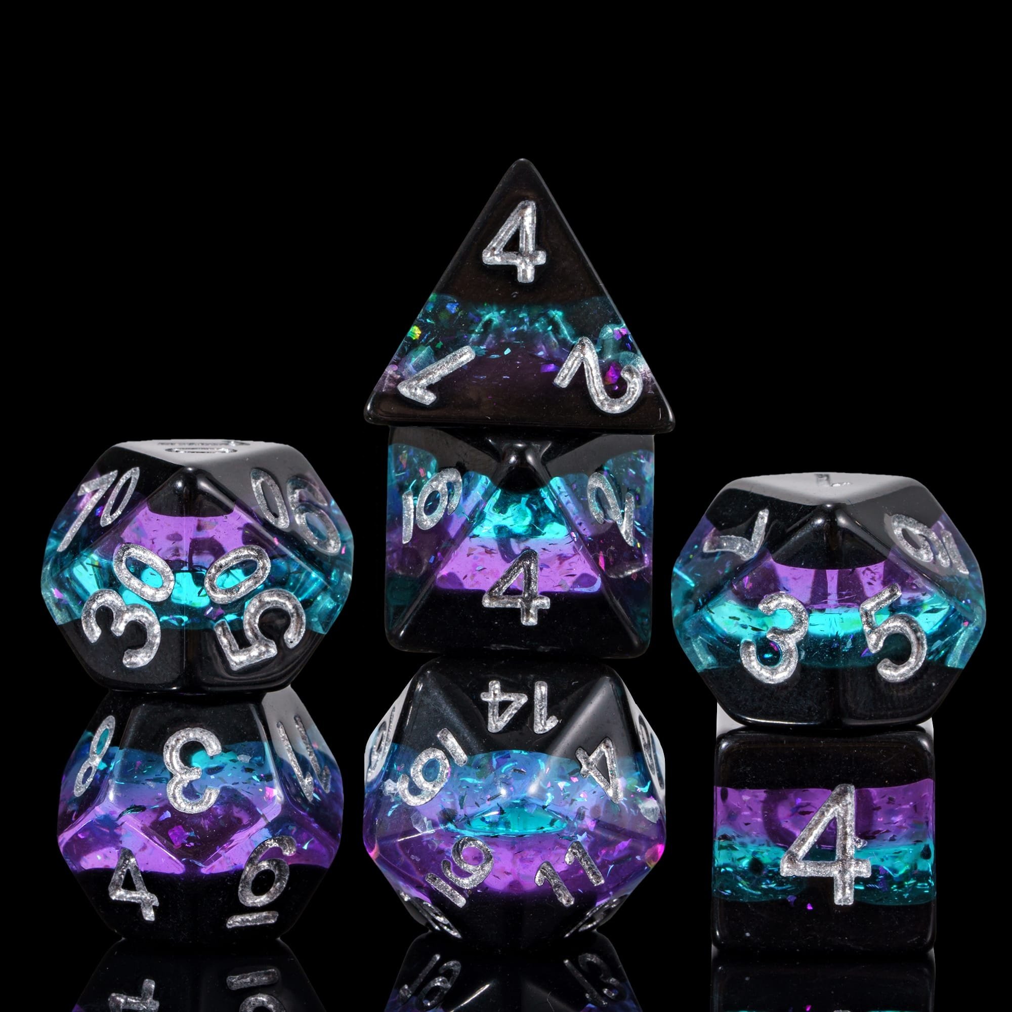 Udixi custom Layered Glitter Dice Dungeons and Dragons DND role-playing game RPG board game resin Dice Set
