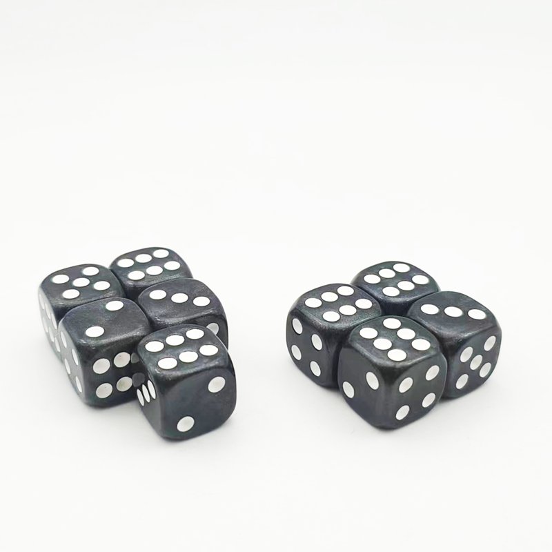 Factory Custom Black Resin 16mm Casino Dice Square D6 Sided With Round Corner And White Dot For Casino Funny Games