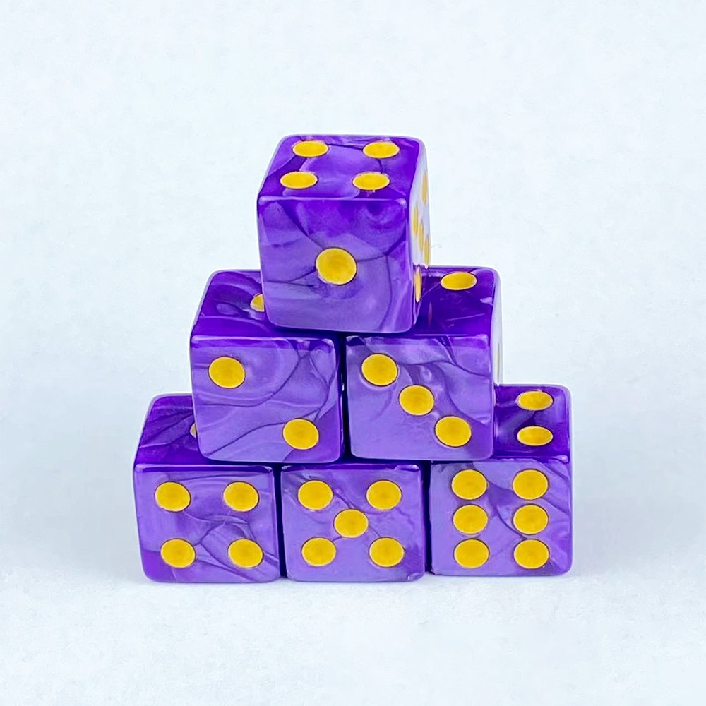 16mm Custom Dice Right Angle Dice Colorful Pearl Pattern Acrylic Dice Game Board Game