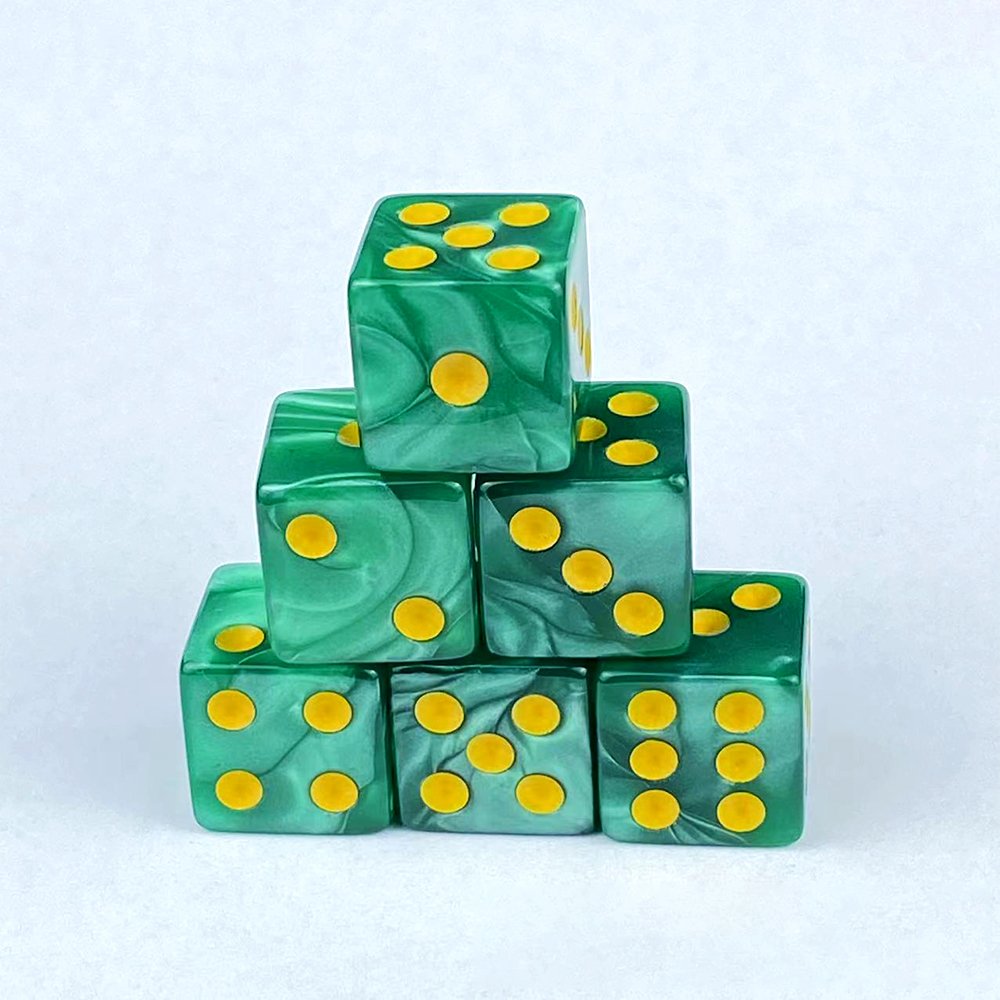 16mm Custom Dice Right Angle Dice Colorful Pearl Pattern Acrylic Dice Game Board Game