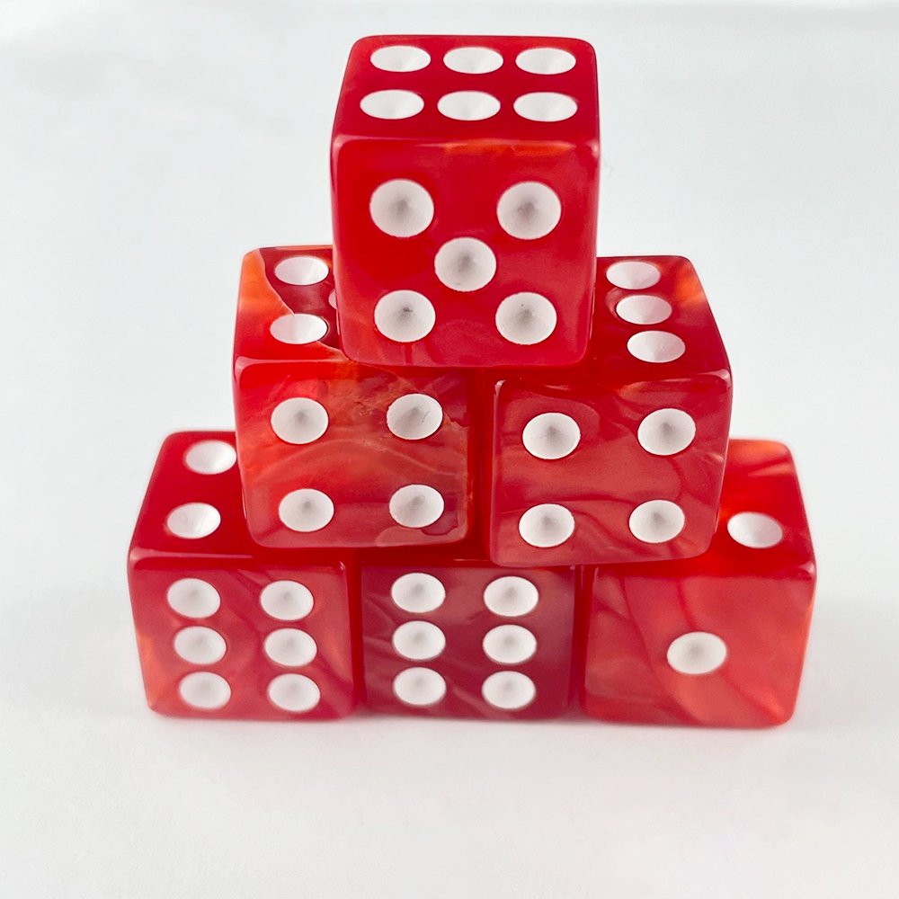 16mm Custom Dice Right Angle Dice Colorful Pearl Pattern Acrylic Dice Game Board Game