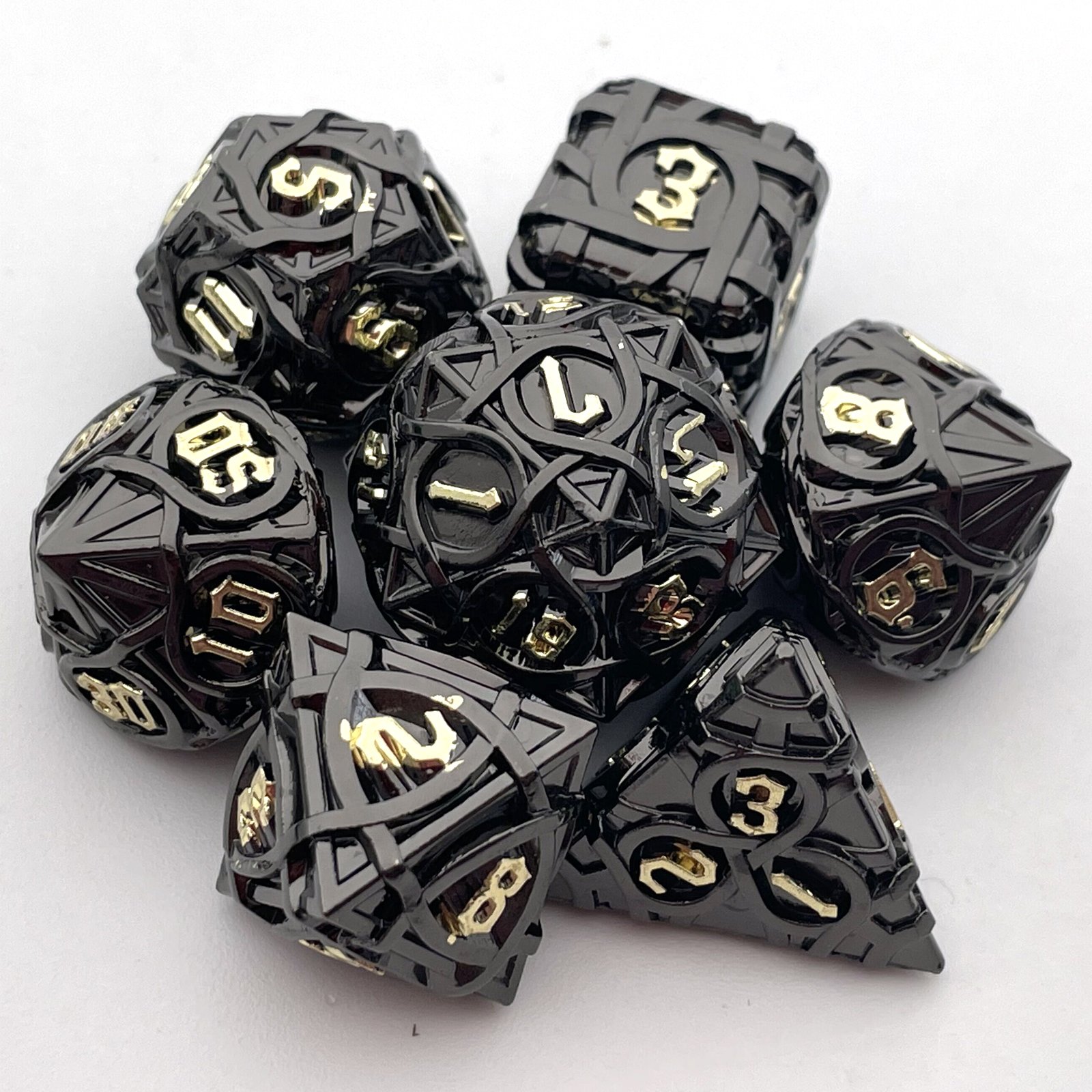 Dungeons & Dragons RPG Board Game Solid Metal Dice Set Customizable Polyhedral Dice for DND Running Group
