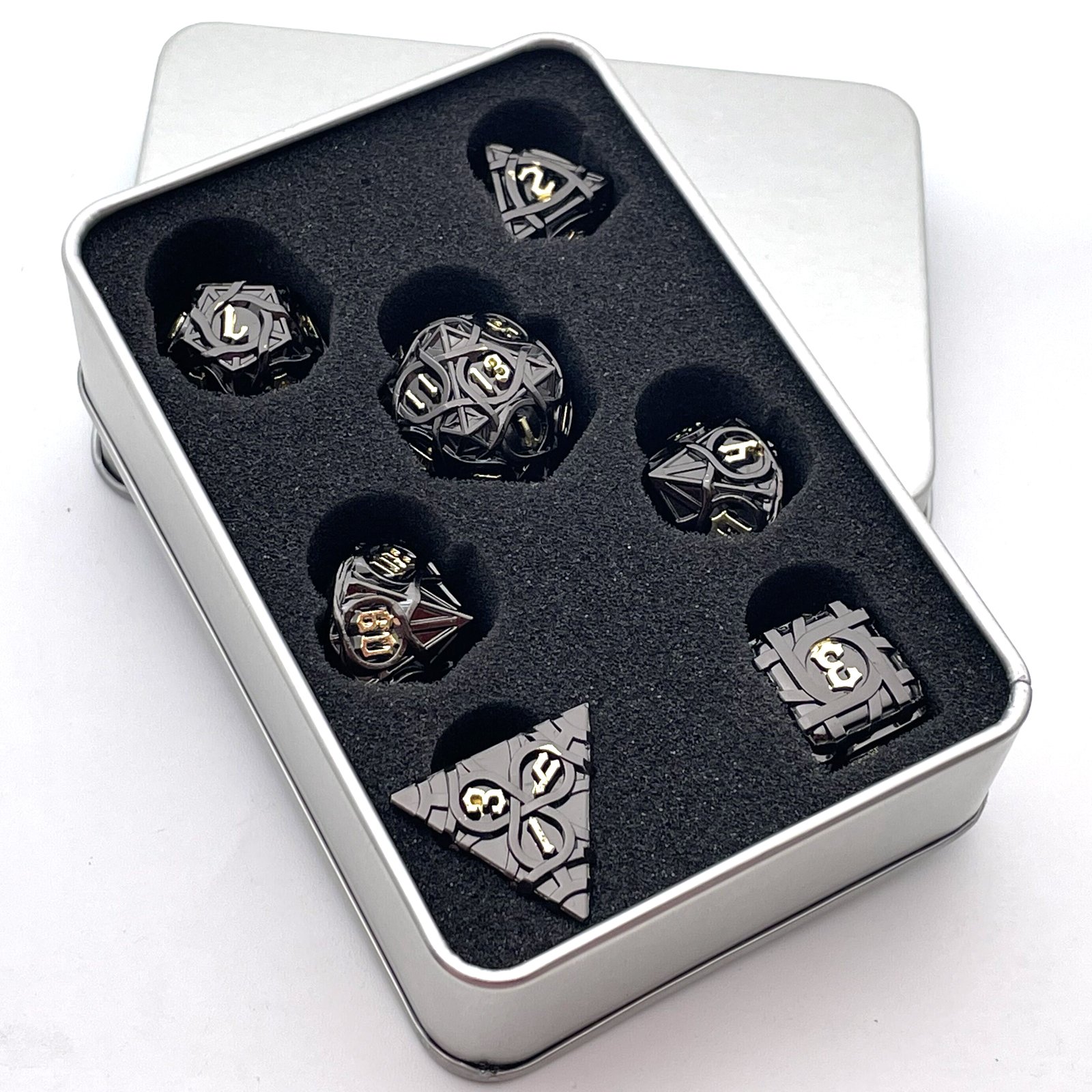 Dungeons & Dragons RPG Board Game Solid Metal Dice Set Customizable Polyhedral Dice for DND Running Group